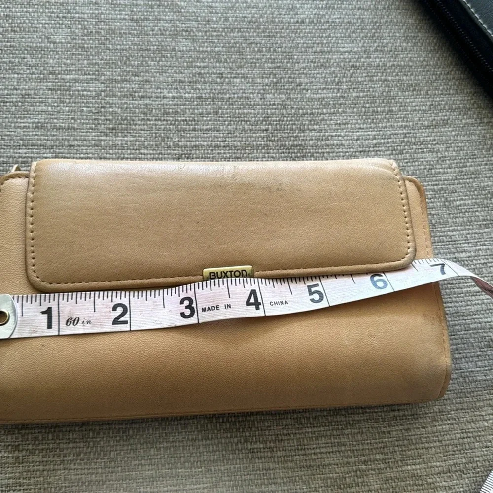 Camel colored genuine cowhide leather wallet by Buxton